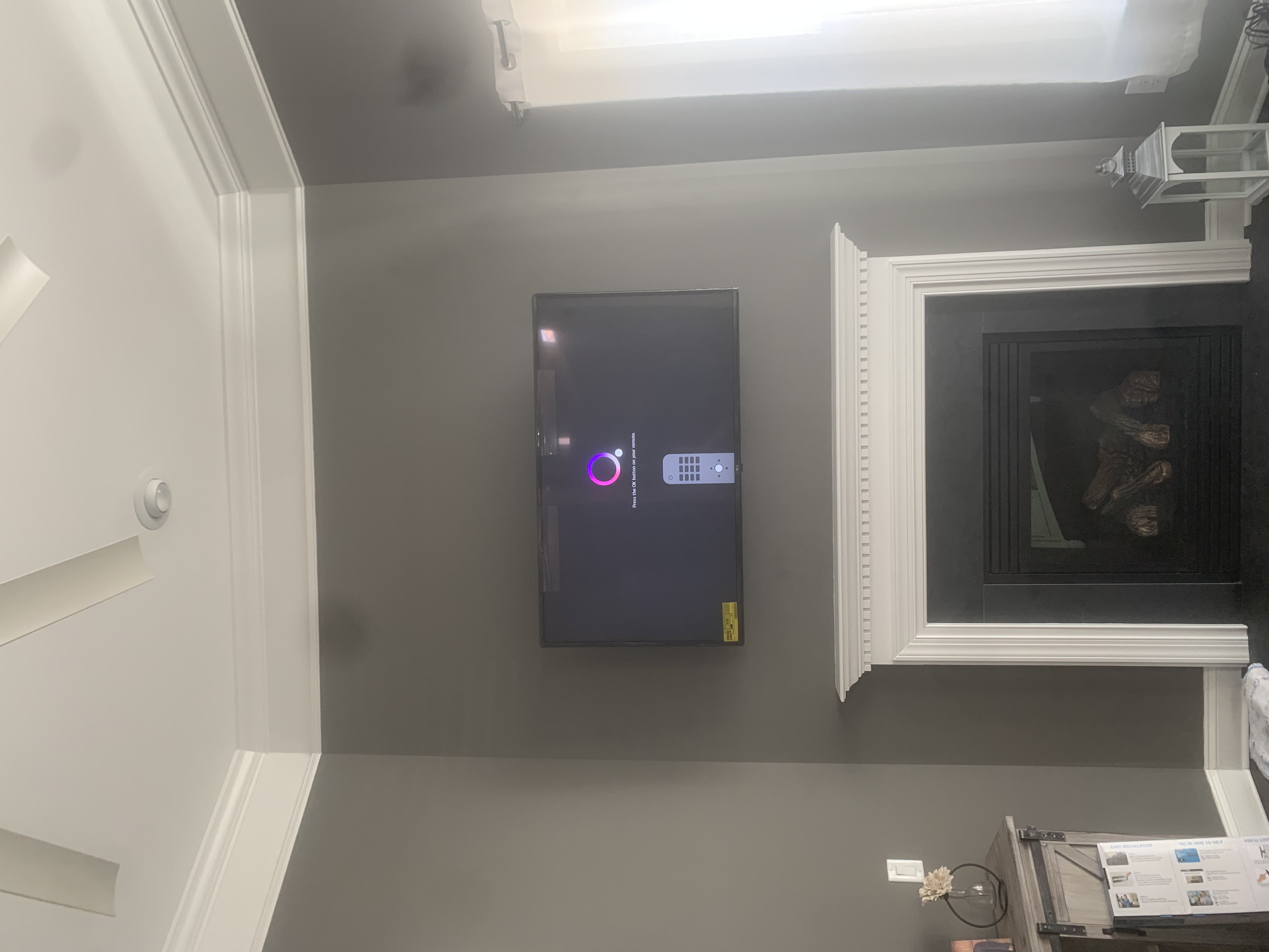 Fixed TV mounting on drywall wall in living room, Columbia SC