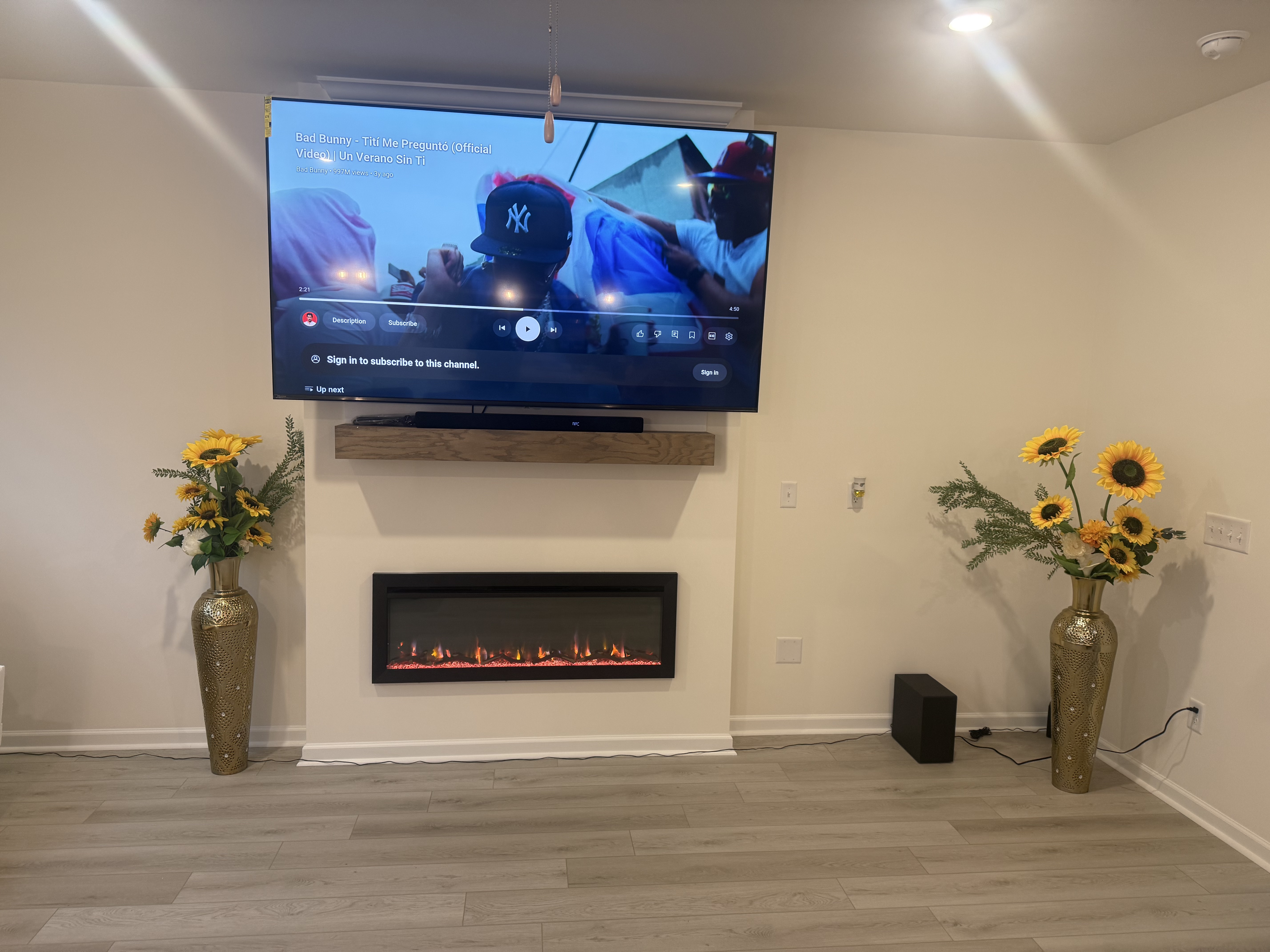 Fixed TV mounting on drywall wall in living room, Columbia SC