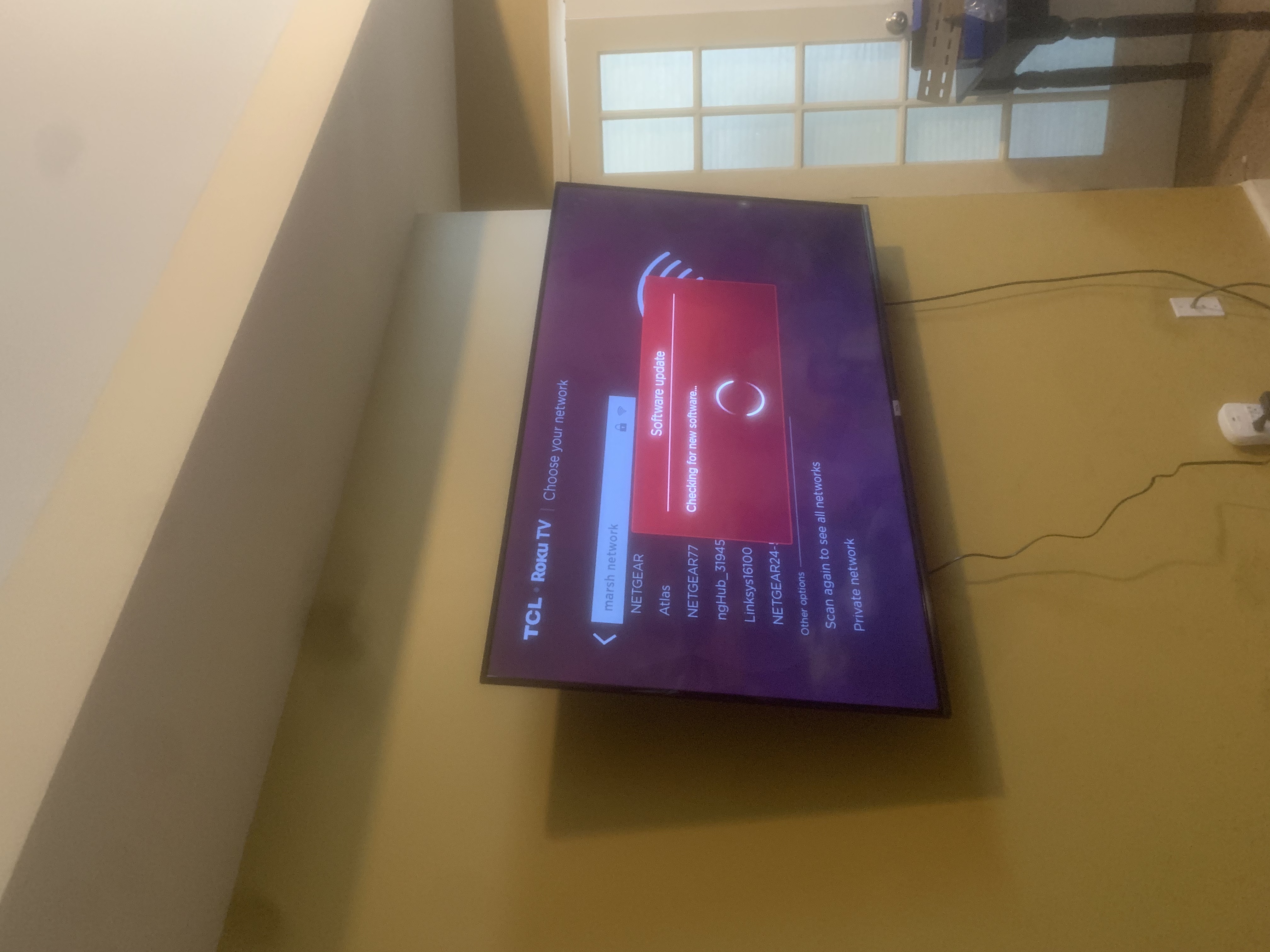 Tilting TV mounting on drywall wall in living room, Charlotte NC