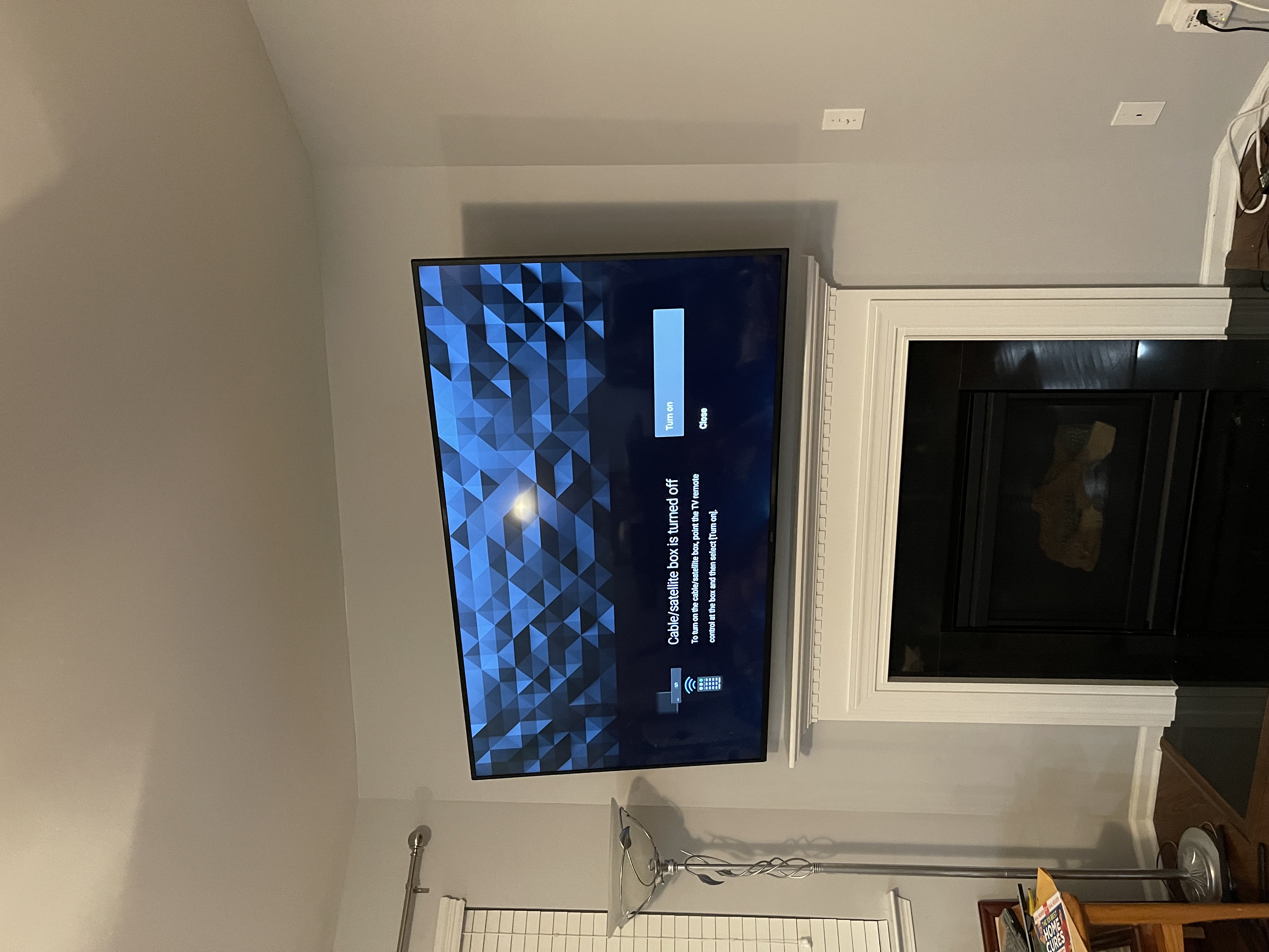 Fixed TV mounting on drywall wall in living room, Charlotte NC