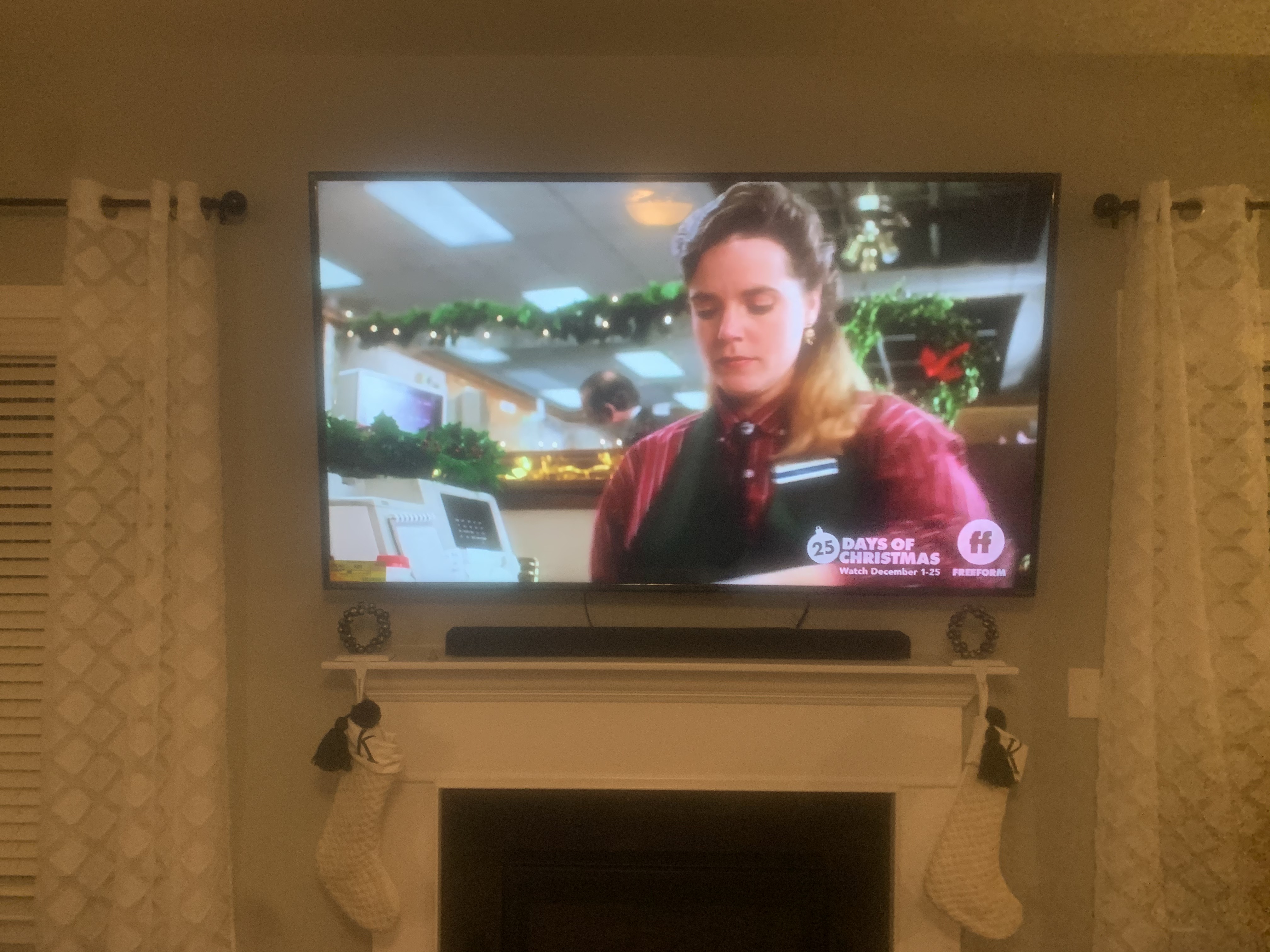 Tilting TV mounting on drywall wall in living room, Columbia SC