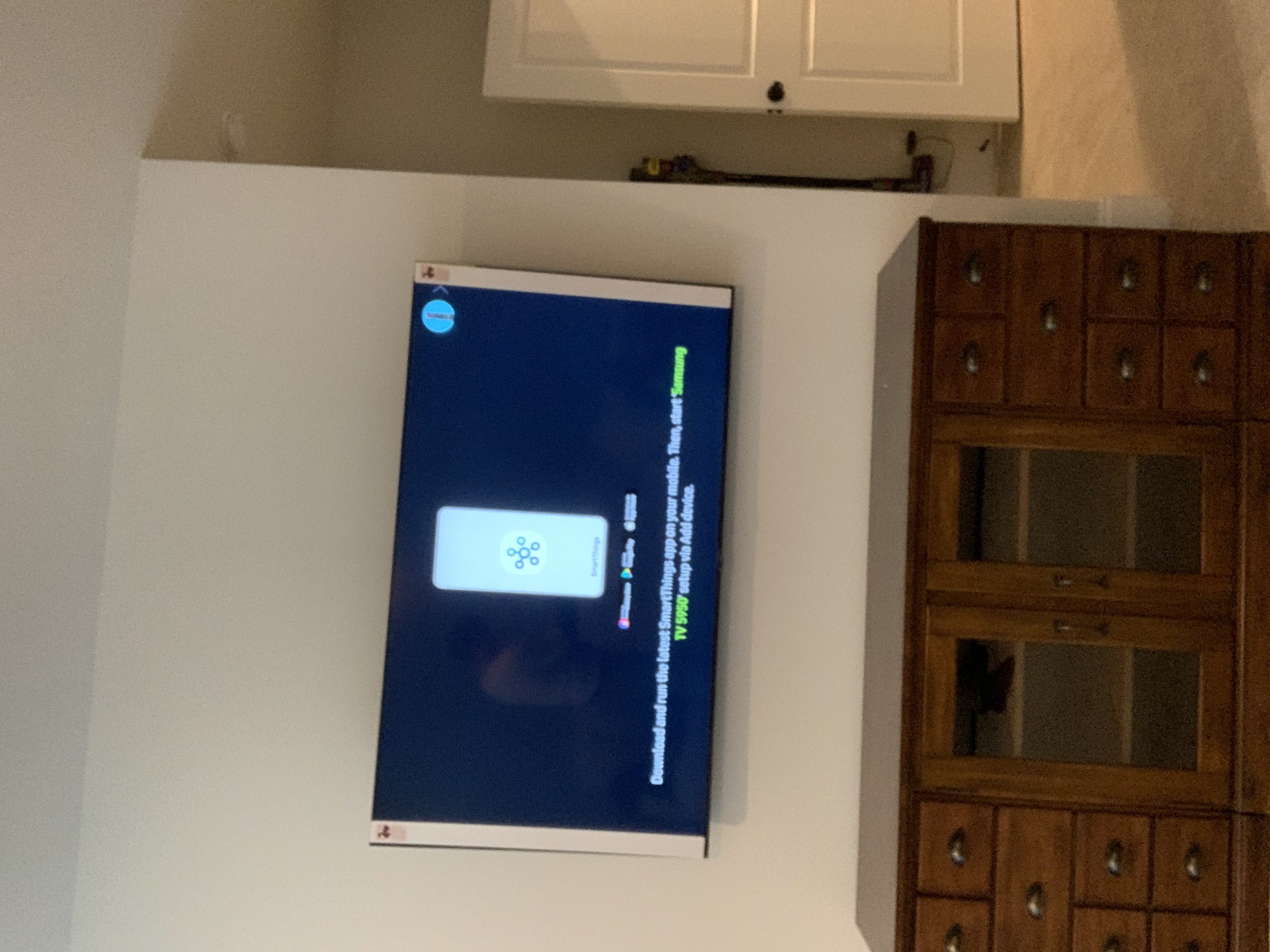 Clean drywall mount with in-wall wire concealment in Mount Pleasant, SC