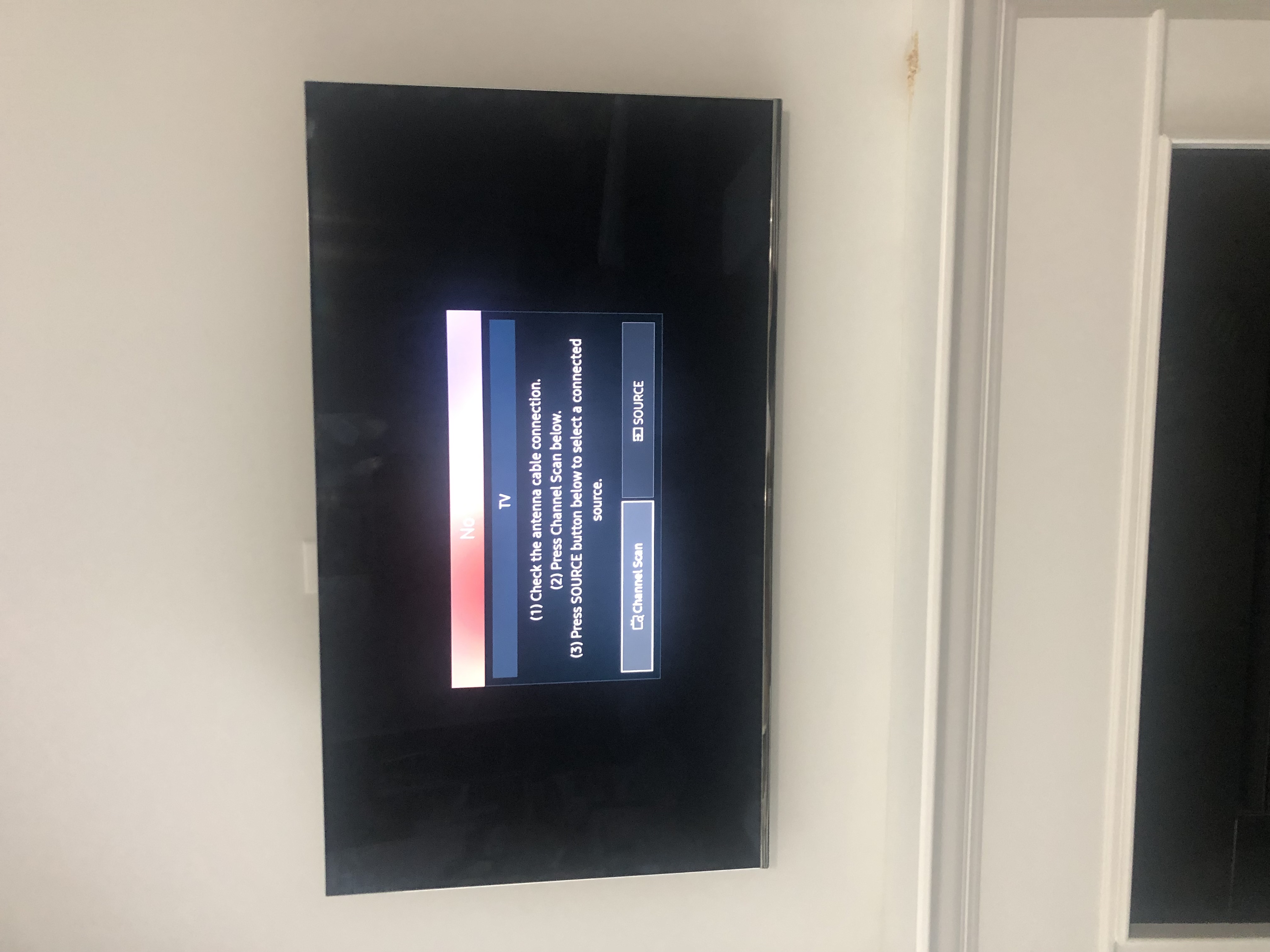 Tilting TV mounting on drywall wall in living room, Charleston SC